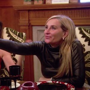 NWT Sonja by Sonja Morgan Faux Leather Turtleneck Pleather Navy Blue RHONY